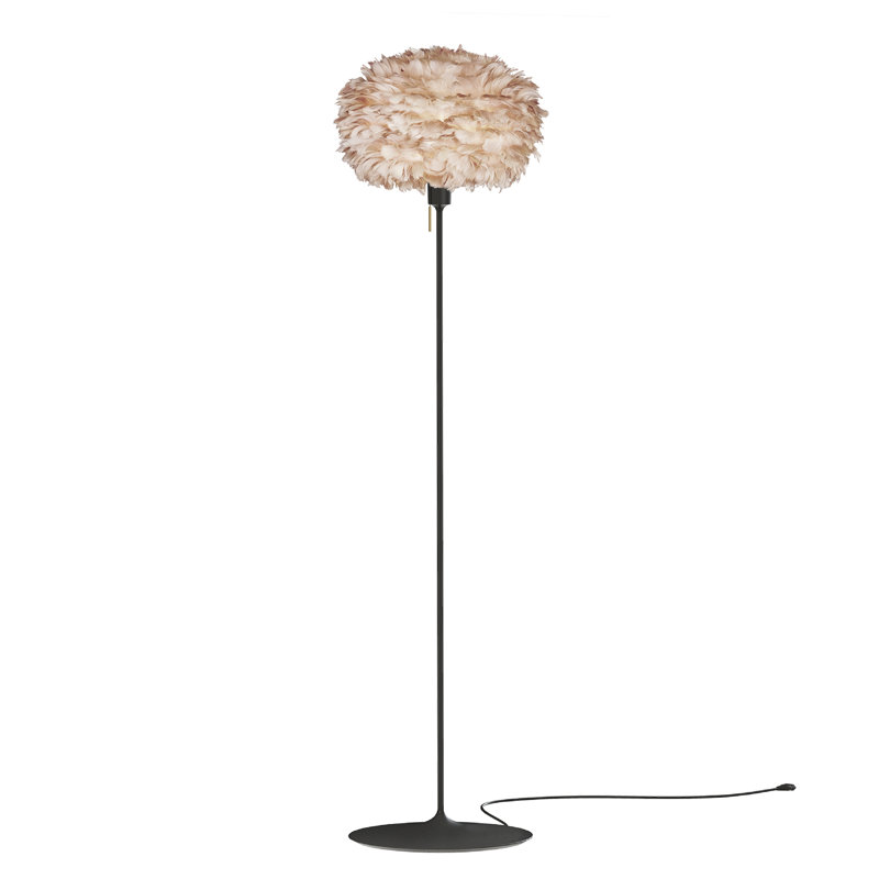 Lampe sur pied 67 po Eos, Noir, Brun clair
