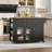47.2" W Wooden Kitchen Island with 2 Drawers, Lockable Casters-850850054