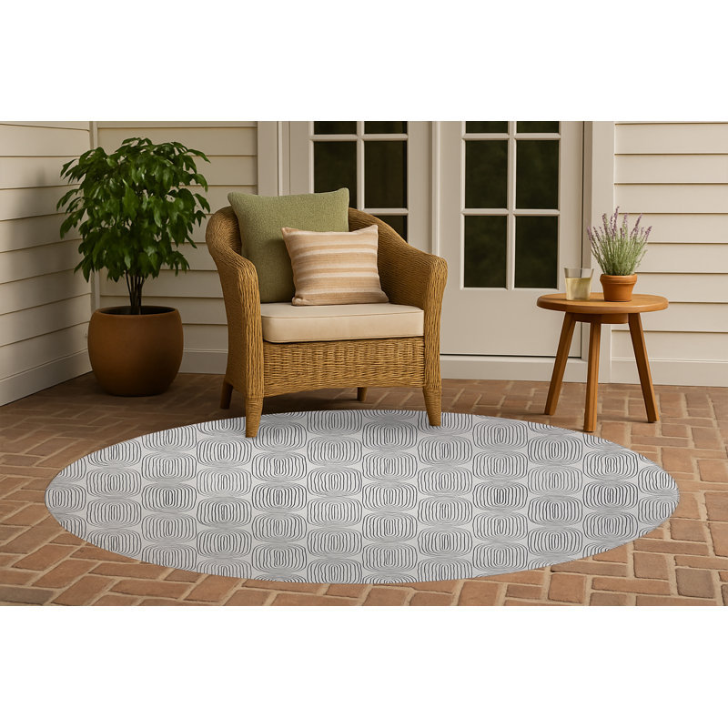 Tapis d'extérieur antidérapant Earthy Embrace, Rond 5 pi