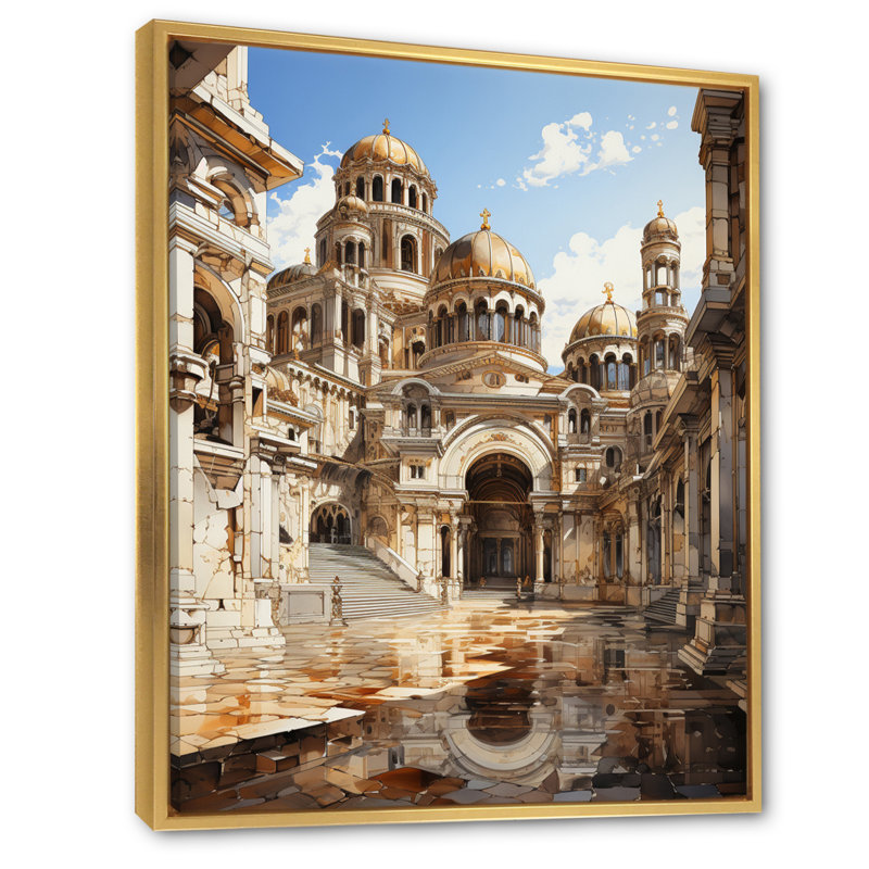 «Damaiah Emperor Justinian I Temple», reproduction sur toile, H 32 po x l 16 po x P 1 po, Cadre flottant doré