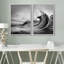 «Faded Green and Gray Wave Landscape Abstract Shapes», 2 pièces sur toile-99015660-99015659