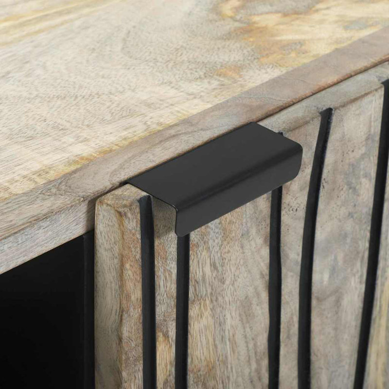 TV Cabinet 80 X 33 X 46 Cm Solid Mango Wood, Gray