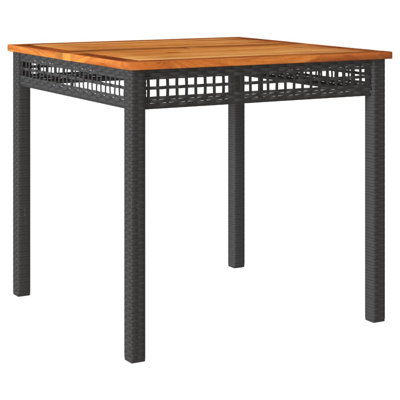 Bay Isle Home? Patio Table Poly Rattan Acacia Wood