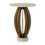 Table d'appoint ronde moderne et glamour de 63,5 cm (25 pouces) en marbre blanc et métal doré, idéale pour le salon ou la chambre.
