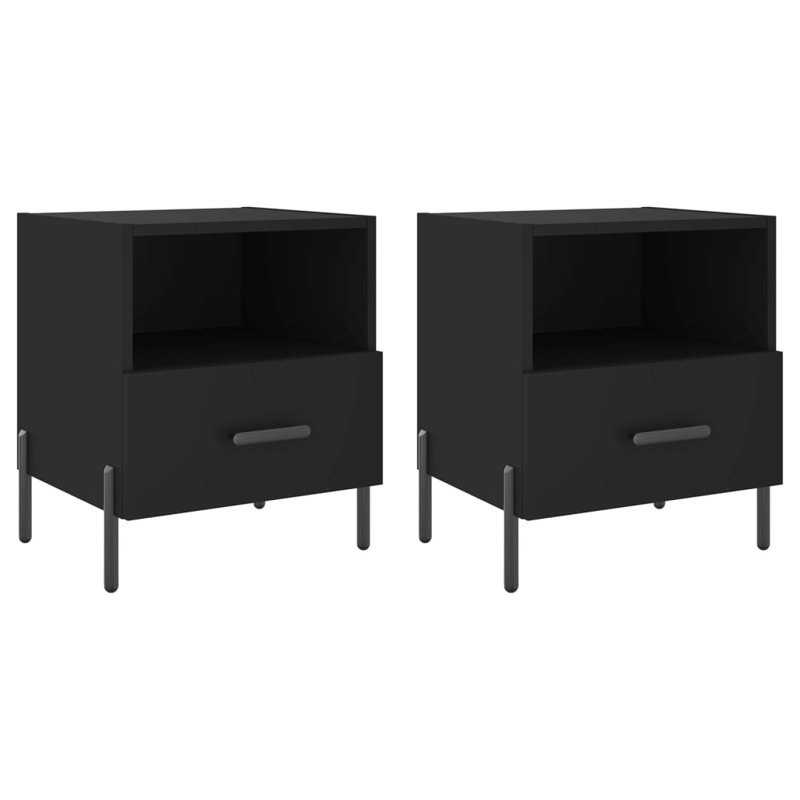 Introduce an air of modern charm to your interior with these bedside cabinets!, Black