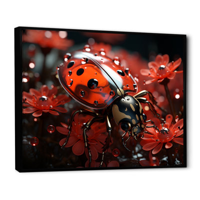«Red Floral Ladybug Metamorphosis» sur impression sur toile