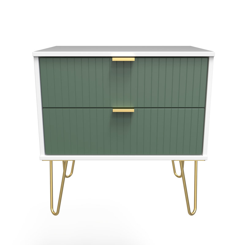 Beranda 58 cm W Bedside Table, Labrador Green/White