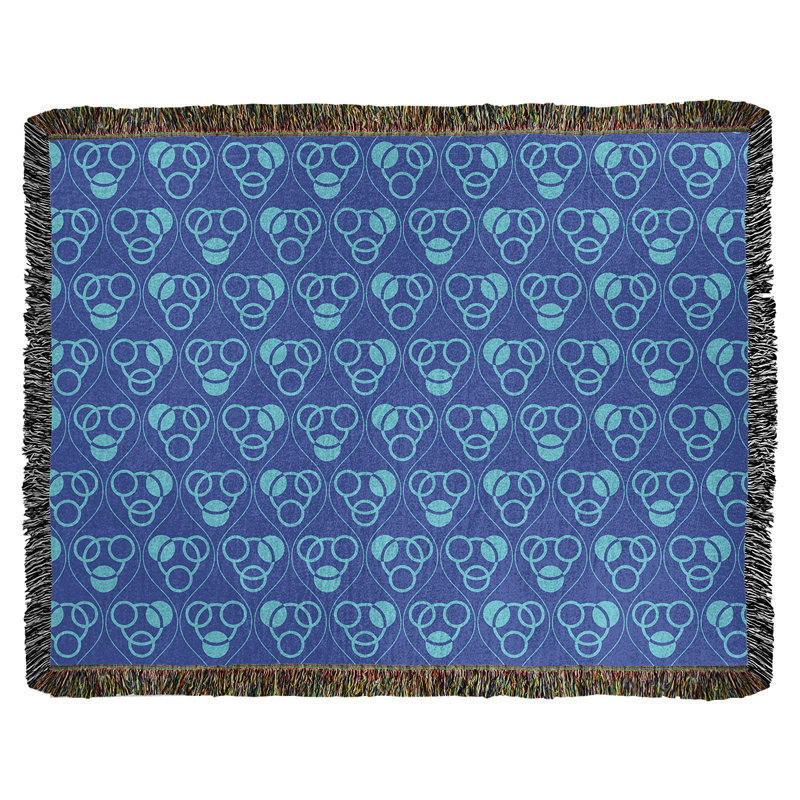 Couverture en coton tissé Classic, L 37 po x L 52 po, Bleu/bleu sarcelle