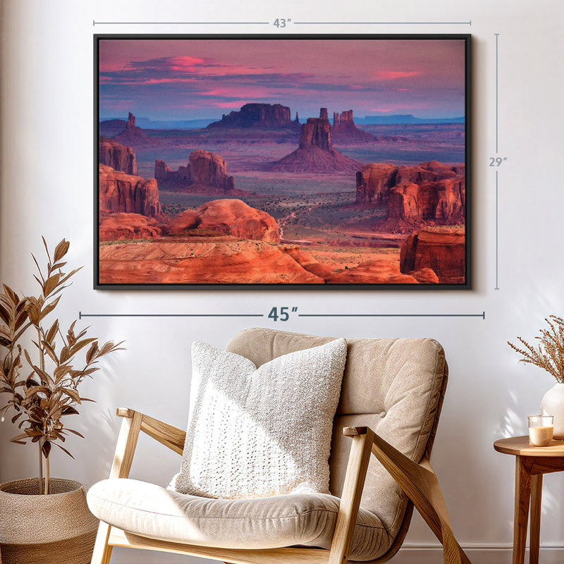 «Monument Valley Desert Landscape Wall Art», H 29 po x l 43 po
