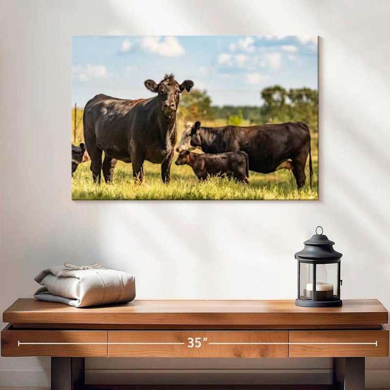 Brampt Grazing Angus Cows, 16" H x 24" W