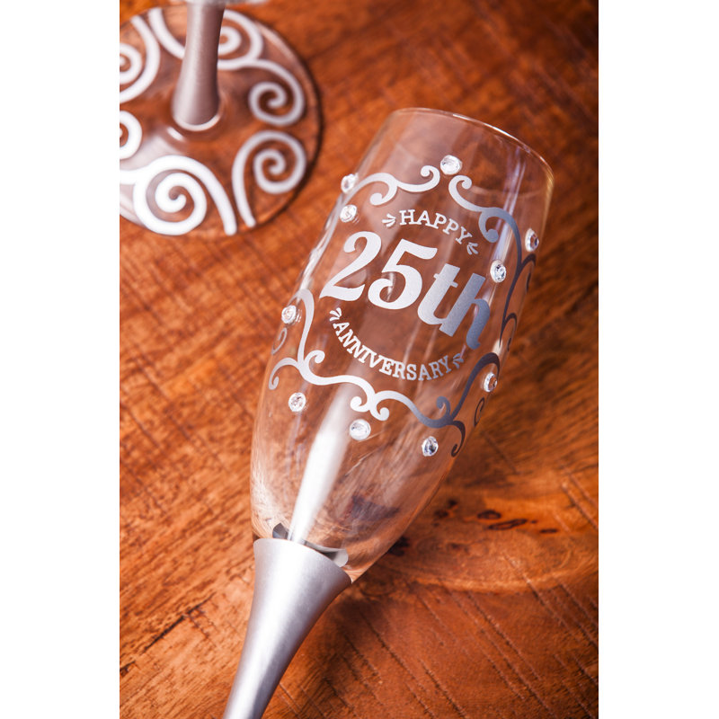 Verre 25 oz 25e anniversaire Flûte à champagne