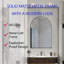 Armoire à pharmacie encastrée cintrée de 61 x 91 cm avec miroir et étagères réglables, noir mat-103096995