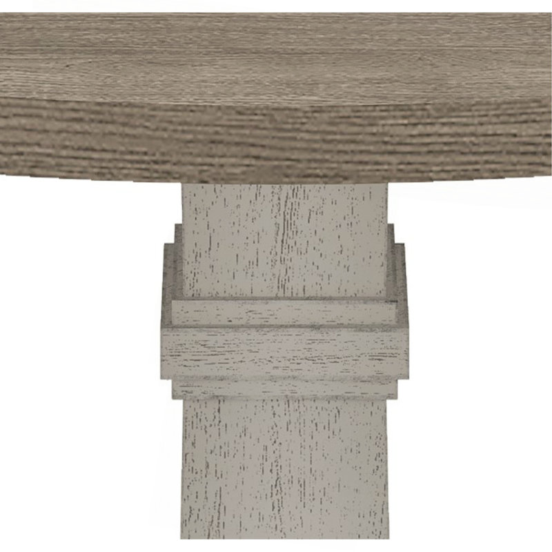 Taranto 59" Round White and Gray Dining Table