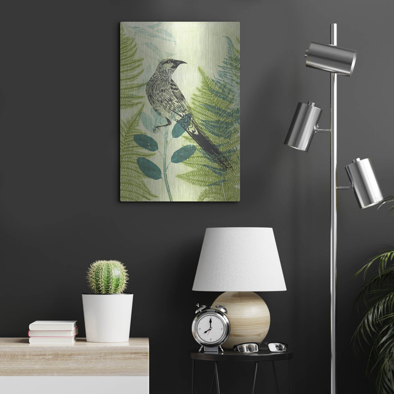 «Wbirdbird Hiding In The Fernery» par Trudy riz, H 24 po x l 16 po