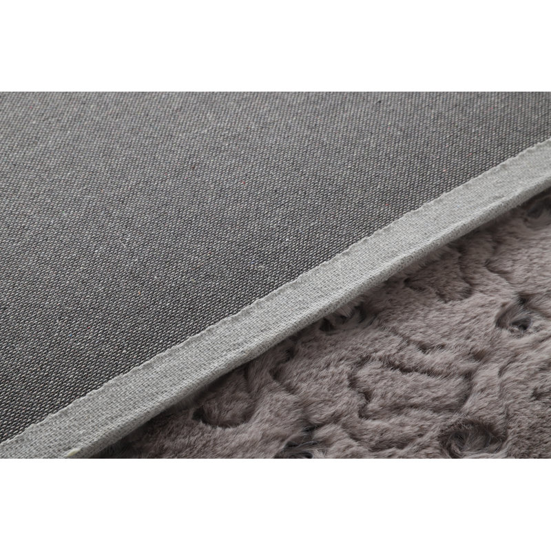 Tapis gris abstrait à poils longs