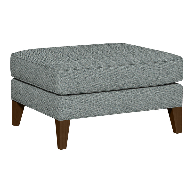 Burlingame Upholstered Ottoman, Havana, Tuck Cobalt