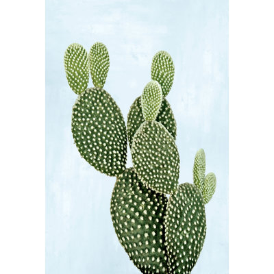 Cactus On Blue V 1 Piece Wrapped Canvas Wall Art
