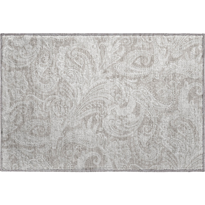 Premium Machine Washable Apodaca Taupe Rug, Rectangle 1'8" x 2'6"