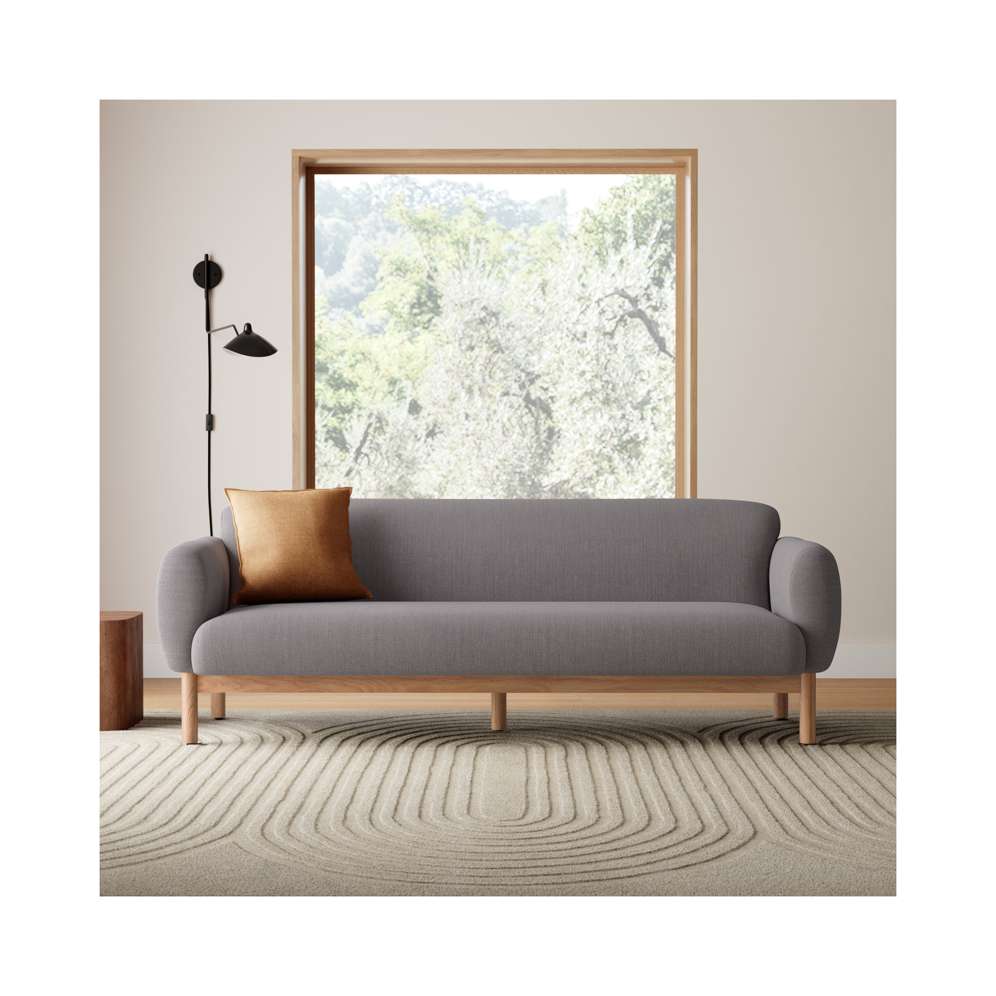 Mattia Sofa, 87" W, Metro Gray Linen Blend