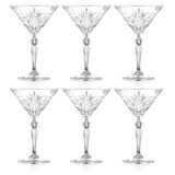 Martini - Glass - Stemmed - Glasses -  Set of 6 -  for Champagne - Cocktails - Margarita - 6 Oz. - European Glassware - by Barski