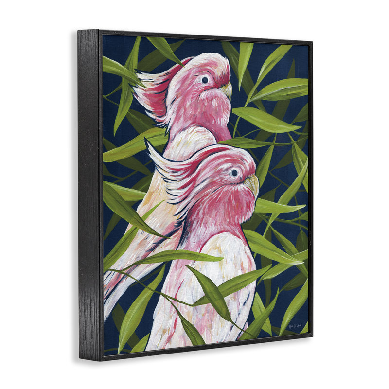  Art tropical, estampe numérique de cacatoès par Yvette St. Amant, H 30 po x l 24 po, Giclée encadrée noir minuit