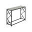 Table d'entrée contemporaine en stratifié gris avec pieds en métal noir