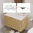 30" Modern Bathroom Vanity with Sink Wavy Textured Doors - Wall Mounted Floating Cabinet, Nature-544581653