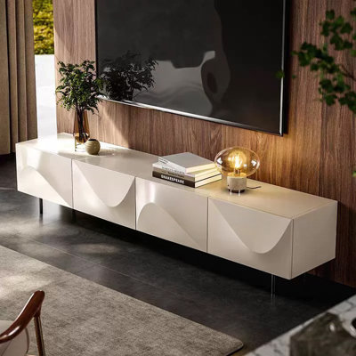 Meuble télé moderne en bois manufacturé beige