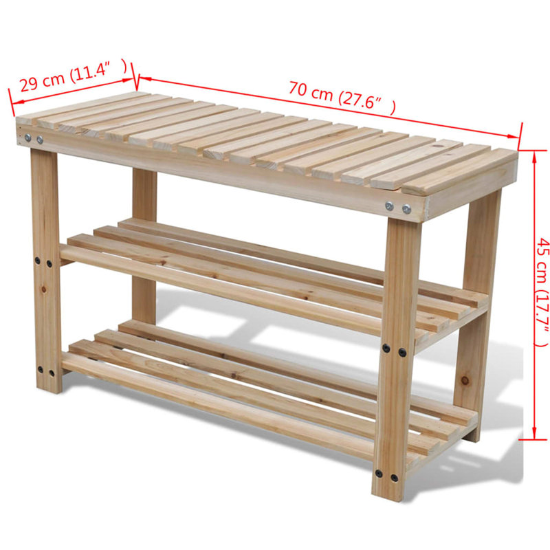 Minton 6 Pair Solid Wood Shoe Rack