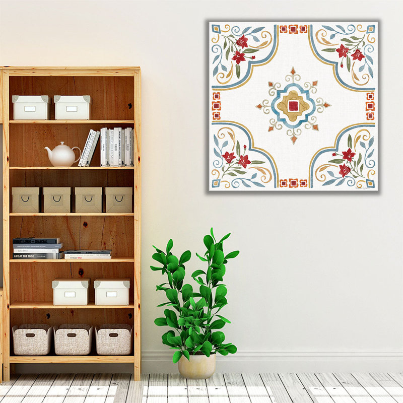 Motif méditerranéen III - reproduction d'art sur toile, H 40 po x l 40 po