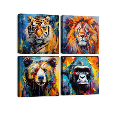 4 Piece Wrapped Canvas Wall Art