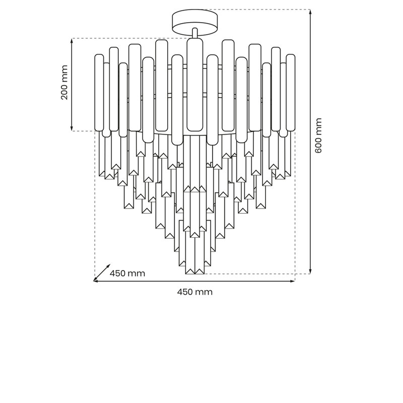 Annalayah 9 - Light Crystal Chandelier, Chrome