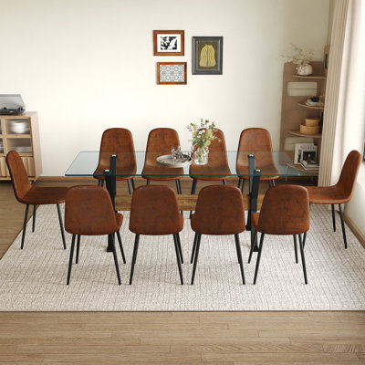 Elegant Dining Set Tempered Glass Minimalist Family Gatherings
