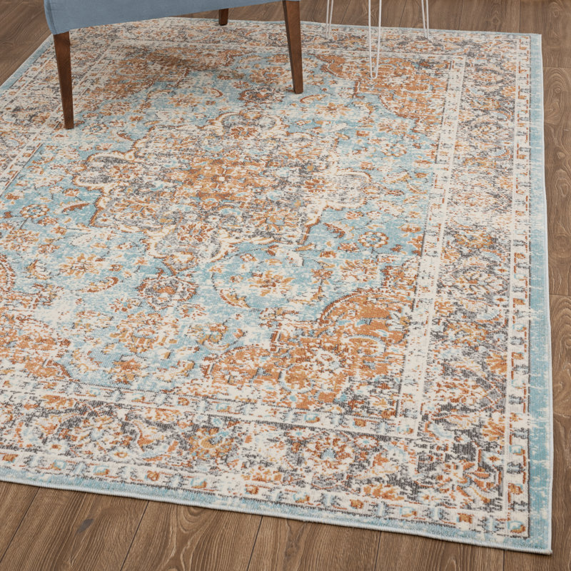 Tapis oriental bleu/Ivoire Adagio, Rectangle 8 pi x 10 pi