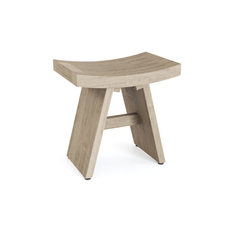 Banc de douche en teck l 18 po Asia, Gris