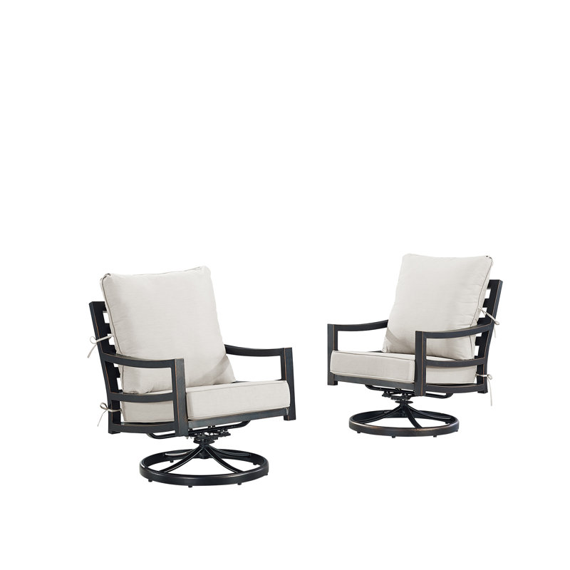 Hudson Outdoor Swivel Lounge Chair, Light Gray