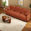 Compression Cozy Sofas, Chenille 3 Seater, Pleated Modern Home