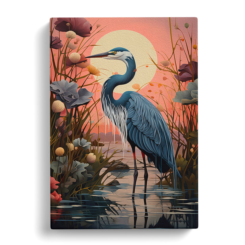 Heron Orphism No.2 - Print, 60cm H x 40cm W x 3cm D