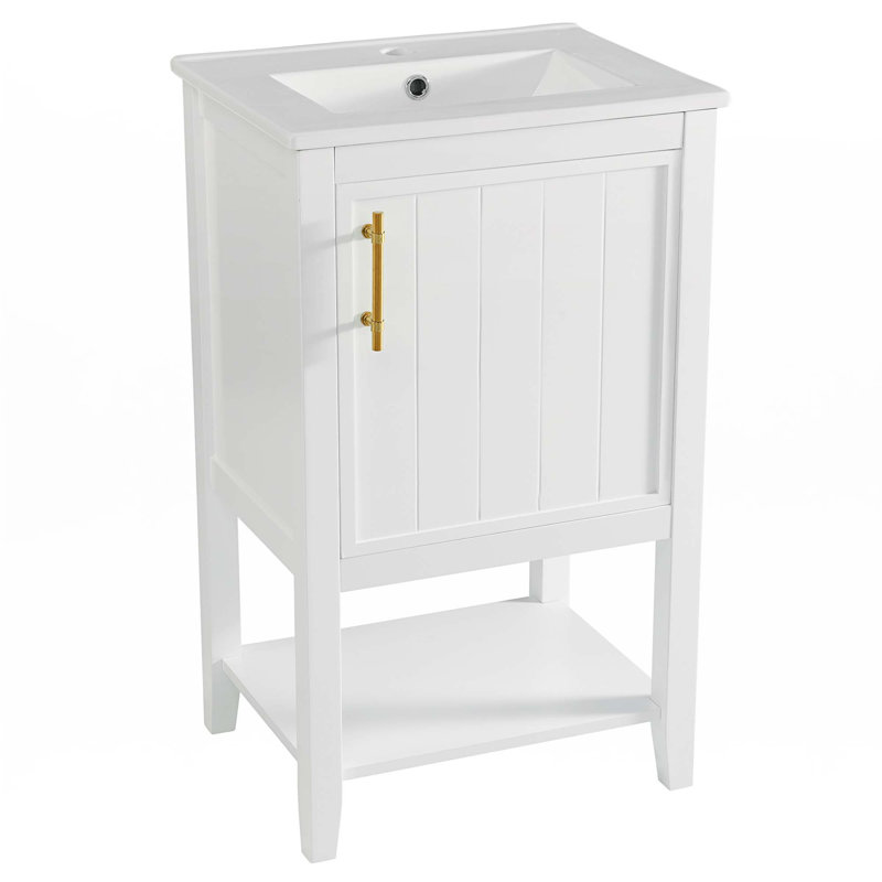 Meuble-lavabo de 20 po avec lavabo, Blanc