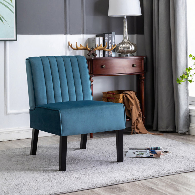 Ensemble de 2 chaises Reese, Velours bleu