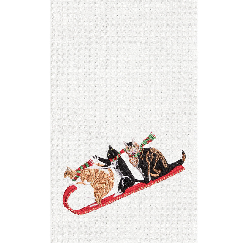 Torchon Toboggan 100% coton tissé gaufré