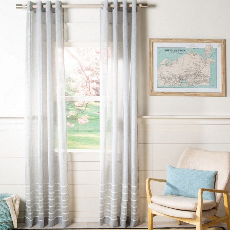 Richville Semi Sheer Curtain Single Panel, 52" W x 84" L, Gray