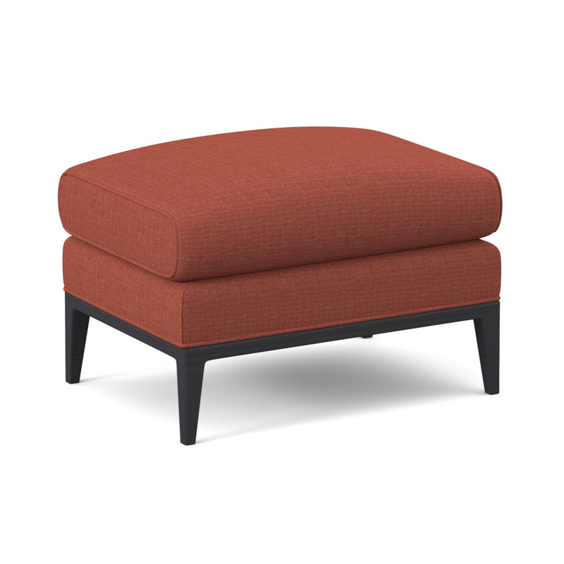 Cooper Ottoman, Venice Linen, Vintage Ebony