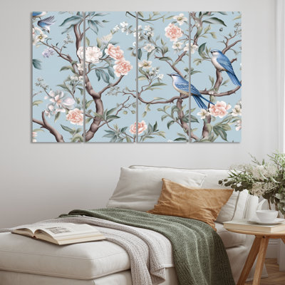 Chinoiserie avec oiseaux et pivoines