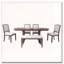 Ensemble de table de salle à manger 6 pièces, avec 4 chaises d'appoint rembourrées et banc-1666990523