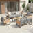 Aluminum Patio Furniture Set, 7-Person Outdoor Sectional Sofa With Coffee Table, Patio Conversation Sets With 5" Thick Cushion & Wide Armrest For Yard, Deck-1611412404
