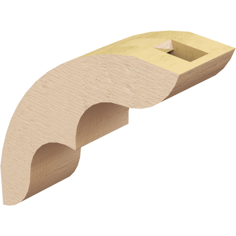 Attelle de genou Ozark Timberthane en cèdre brut, l 3 po x P 10 po x H 10 po, brun clair, H 10 po x l 3 po x P 10 po
