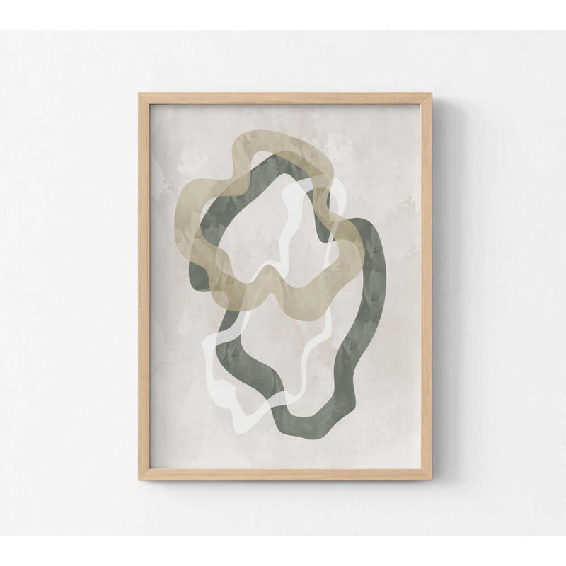 Reproduction d'art abstrait terrestre, motif fluide (plusieurs tailles), H 18 po x l 24 po, Tan