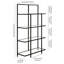 Ingels 62"H 4-Tier Metal Glass Tall Rectangular Bookcase in Blackened Bronze-452679090