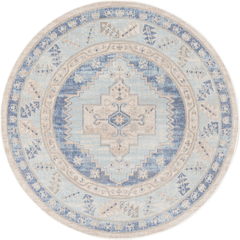 Matthei Oriental Indoor Rug, Round 5'